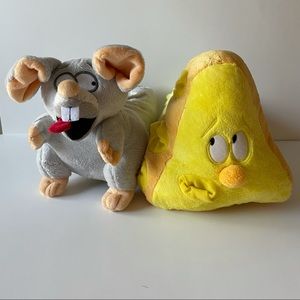 Mouse & Cheese Novelty Plush Slippers Kids Sizes 12/2/4